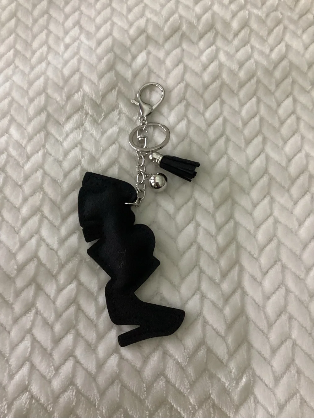 Rhinestone Show, purse & Jacket Purse or Keychain Charm - Black & Silver